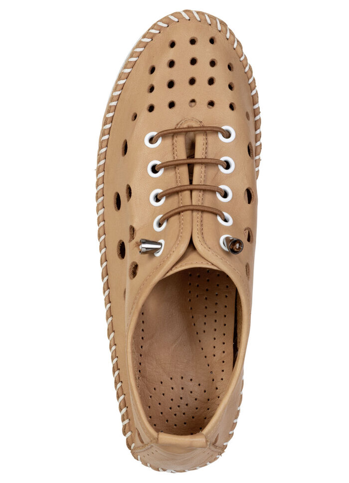 ELENA EDEN, sommerliche Damen-Slipper, Weite G, mit herausnehmbarem Fussbett CAMEL