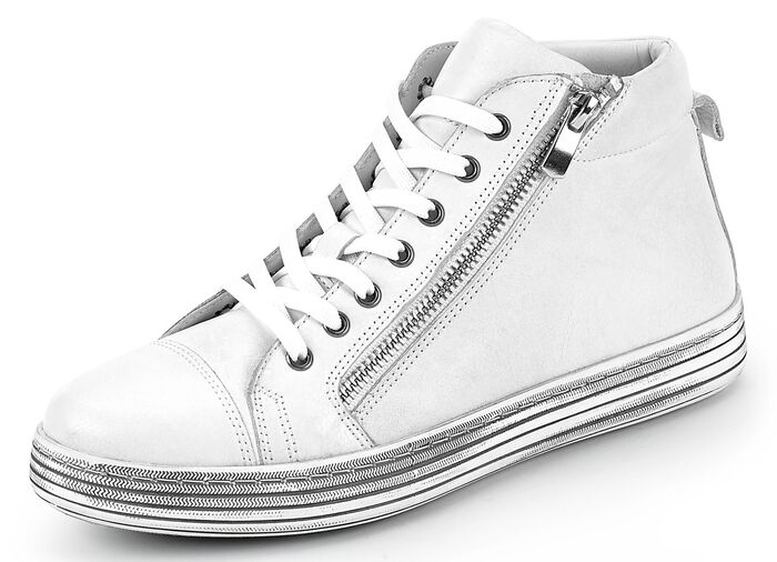 Gemini Schn&uuml;r-Stiefelette mit praktischem Seitenreissverschluss WEISS