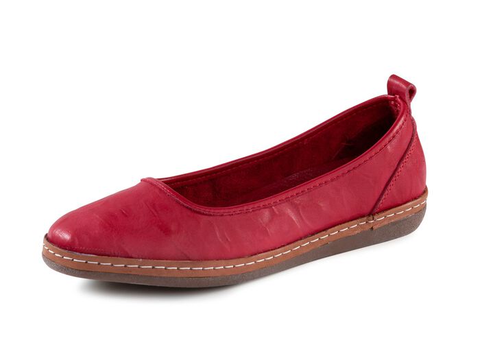 Andrea Conti, klassische Damen-Slipper, mit herausnehmbarem Fussbett RUBINROT