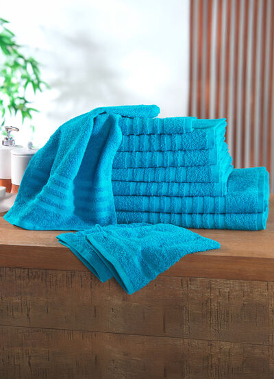 Frottier-Set, 10-teilig, mit Bordüre und Kordelaufhänger 