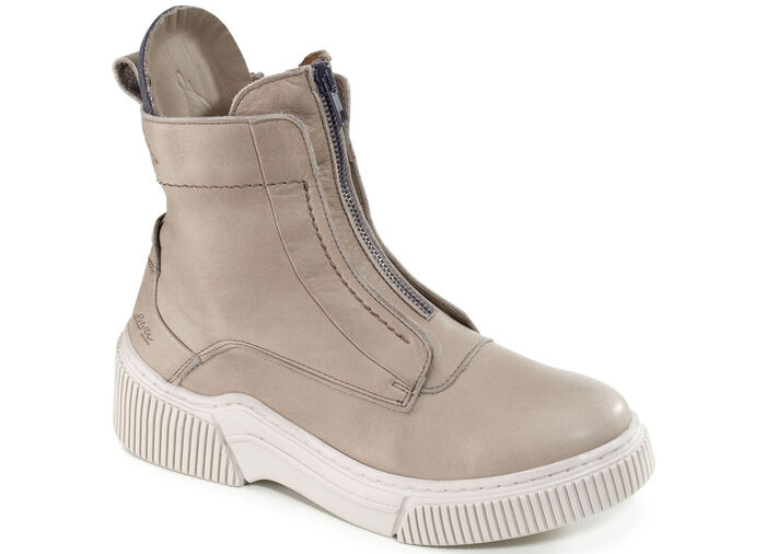 Libelle Bootie aus Nappaleder mit Zier-Reissverschluss TAUPE