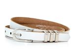 Schicker Damen-Gürtel aus Leder, 1,5 cm breit WEISS