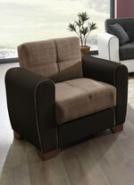 Polsterm&ouml;bel mit Bettfunktion und Bettkasten BRAUN-BEIGE