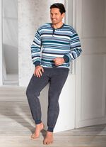 Pyjama aus Frottierstretch, mit Knopfleiste und B&uuml;ndchenabschl&uuml;ssen 