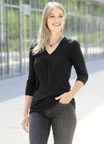 Shirt mit Zierblenden in 2 Farben SCHWARZ