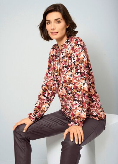 Schlupfbluse mit Floralprint 