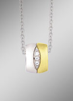 Anh&auml;nger in Bicolor mit synth. Zirkonia 