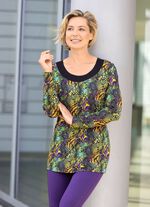 Longshirt mit schwarzer angesetzter Blende 