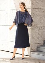 Kleid, 2tlg. mit abnehmbarem Poncho&uuml;berwurf 