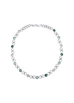 Halskette mit gr&uuml;nen Kristallen 