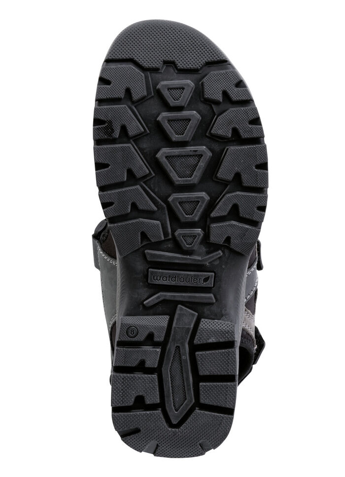 Waldl&auml;ufer Trekking-Sandale aus Nubukleder BLAU-GRAU-SCHWARZ