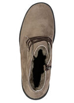 ELENA EDEN, gefütterte Damen-Boots, Winterschuhe, mit Lammfell TAUPE