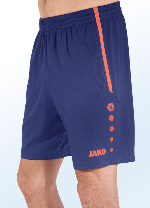 Freizeithosen - Shorts von «Jako» in 4 Farben, in Größe 3XL (58/60) bis XXL (56), in Farbe MARINE-ORANGE Ansicht 1